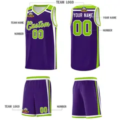 Purple Neon Green White Charge Series Basketball Jersey 5