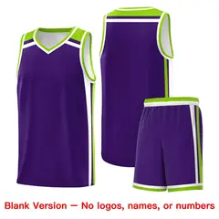 Purple Neon Green White Charge Series Basketball Jersey 7