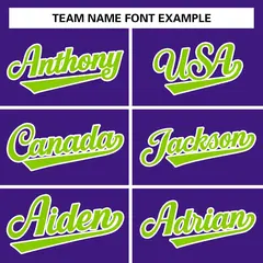 Purple Neon Green-White Varsity Full-Snap Letterman Jacket 5