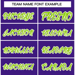 Purple Neon Green-White Varsity Full-Snap Letterman Jacket 5