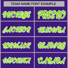 Purple Neon Green-White Varsity Full-Snap Letterman Jacket 5