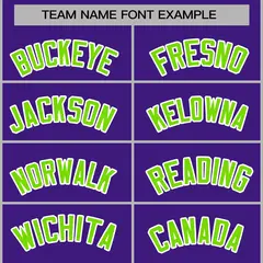 Purple Neon Green-White Varsity Full-Snap Letterman Jacket 5
