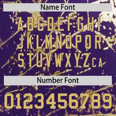 Purple Old Gold Black & Shiny Gold Cracked Foil Baseball Jersey 5