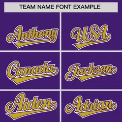 Purple Old Gold Color Block Authentic Baseball Jersey 3