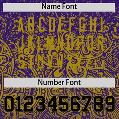 Purple Old Gold Floral Gradient Full Button Baseball Jersey 4