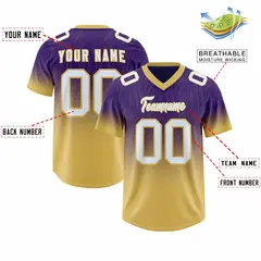 Purple Old Gold Gradient Outdoor Authentic Football Jersey 2
