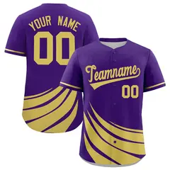 Purple Old Gold Graffiti Wind Mark Baseball Jersey 1