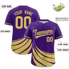 Purple Old Gold Graffiti Wind Mark Baseball Jersey 2