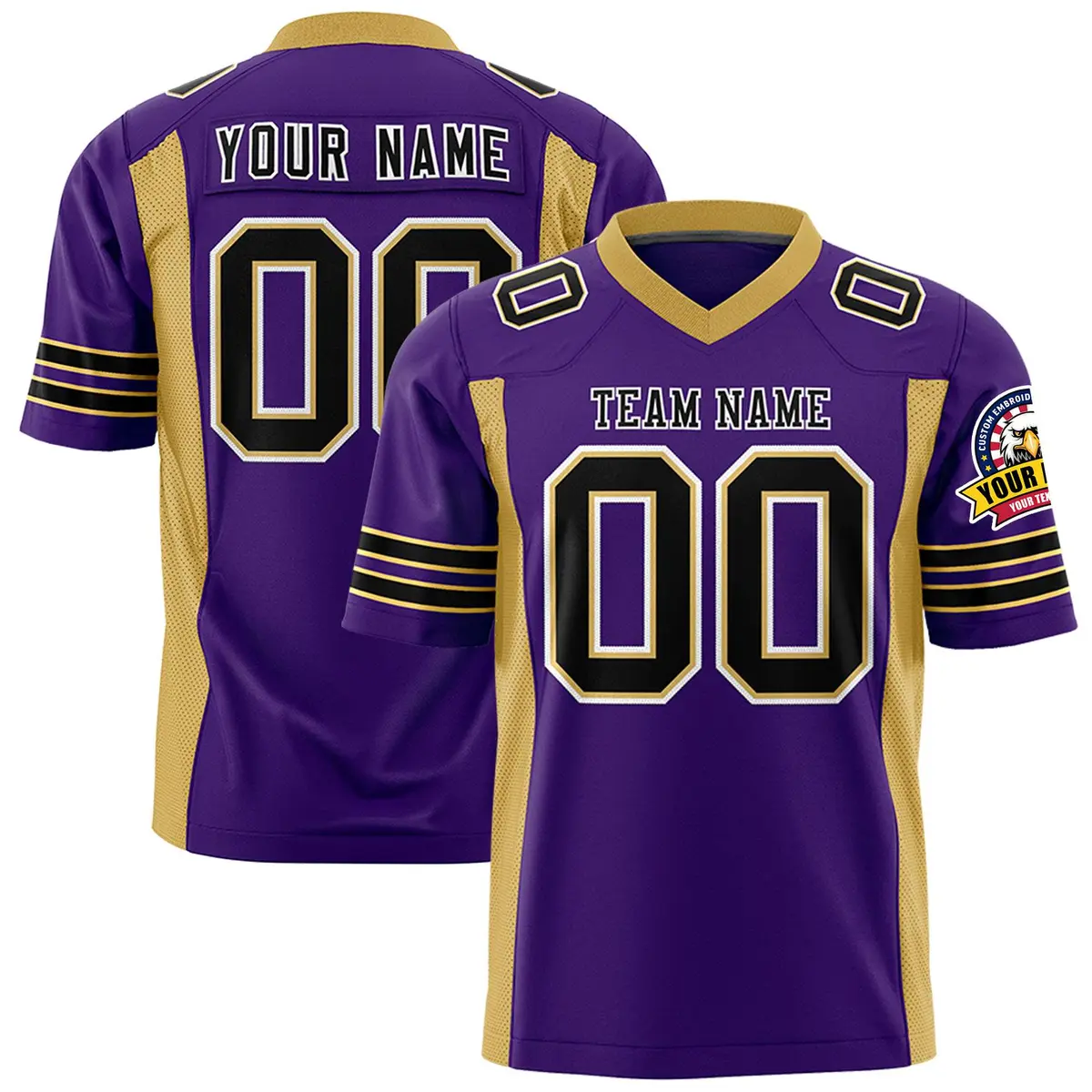 Purple Old Gold Insert Color Authentic Football Jersey