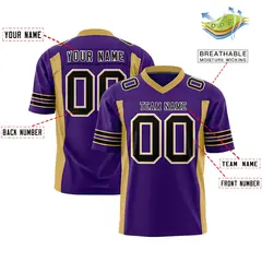 Purple Old Gold Insert Color Authentic Football Jersey 2
