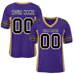 Purple Old Gold Insert Color Mesh Authentic Football Jersey 1