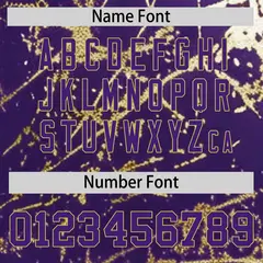 Purple Old Gold Shiny Gold Cracked Texture Baseball Jersey 5