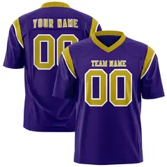 Purple Old Gold Shoulder Cut Two-Tone Flag Football Jersey 1
