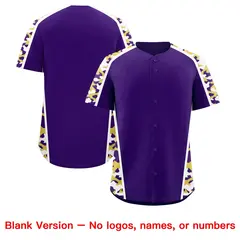 Purple Old Gold Side Camo Baseball Jersey 7