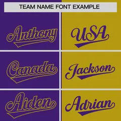 Purple Old Gold Split Coconut Tree Design Baseball Jersey 3