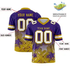 Purple Old Gold Star Gradient Flag Football Jersey 2