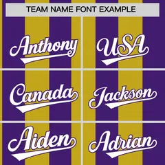 Purple Old Gold Stripe Two-Button Softball Jersey 3