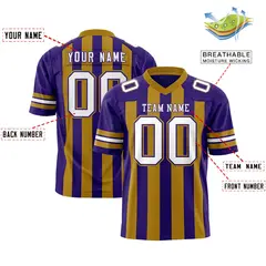 Purple Old Gold Thick Stripe Authentic Football Jersey 2