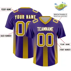 Purple Old Gold Vertical Gradient Stripe Football Jersey 2