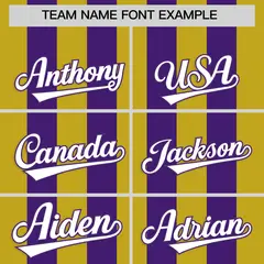 Purple Old Gold Vertical Stripes Performance Polo Shirt 3