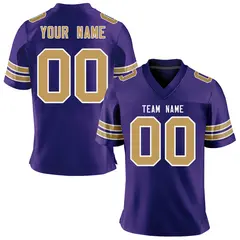 Purple Old Gold-White Classic Mesh Authentic Football Jersey 1