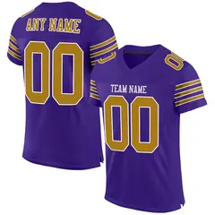 Purple Old Gold-White Classic Style Mesh Football Jersey 1