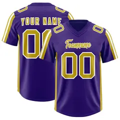 Purple Old Gold White Side Stripe Authentic Football Jersey