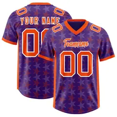 Purple Orange All Star Graffiti Pattern Football Jersey