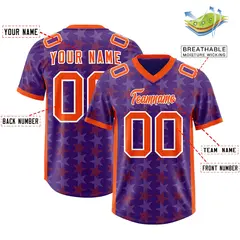 Purple Orange All Star Graffiti Pattern Football Jersey 2