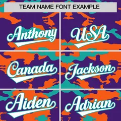 Purple Orange Aqua Camo Sleeveless Baseball Jersey 3