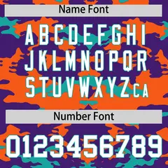 Purple Orange Aqua Camo Sleeveless Baseball Jersey 4
