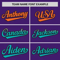 Purple Orange Aqua Gradient Side Authentic Baseball Jersey 3