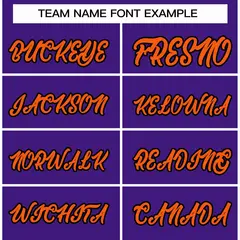 Purple Orange-Black Varsity Full-Snap Letterman Jacket 3