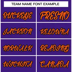 Purple Orange-Black Varsity Full-Snap Letterman Jacket 5