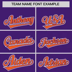 Purple Orange Color Block Authentic Baseball Jersey 3