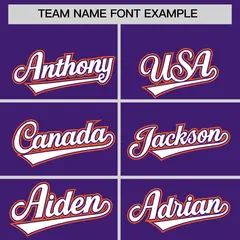 Purple Orange Flame Outline Side Pattern Baseball Jersey 3