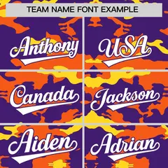 Purple Orange Gold Camo Sleeveless Baseball Jersey 3