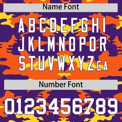 Purple Orange Gold Camo Sleeveless Baseball Jersey 4