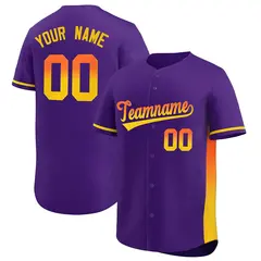 Purple Orange Gold Gradient Side Authentic Baseball Jersey 1