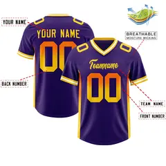 Purple Orange Gold Gradient Sides Football Jersey 2