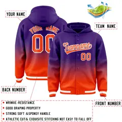 Purple Orange Gradient Letterman Varsity Jacket Hoodie 4