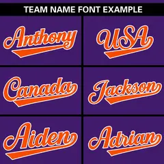 Purple Orange Gradient Ribbed Authentic Baseball Jersey 3