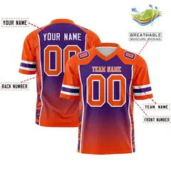 Purple Orange Gradient Side Pattern Football Jersey 2