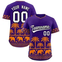Purple Orange Graffiti Pattern Bossinia Baseball Jersey 1