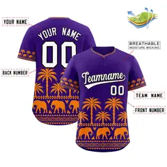 Purple Orange Graffiti Pattern Bossinia Baseball Jersey 2