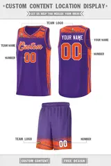 Purple Orange Graffiti Pattern Sports Basketball Jersey 2