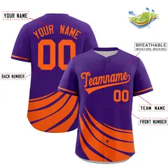 Purple Orange Graffiti Wind Mark Baseball Jersey 2