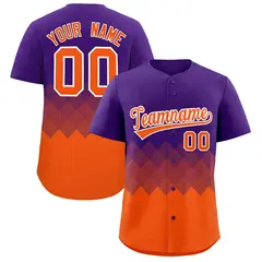Purple Orange Grid Blur Pattern Baseball Jersey 1