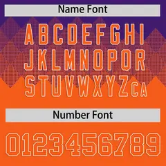 Purple Orange Grid Blur Pattern Baseball Jersey 4