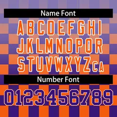 Purple Orange Grid Color Block Full-Zip Letterman Raglan Jacket 6